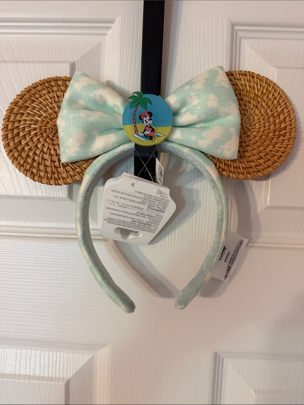 Disney Mint and White Cloud Minnie Mouse Ears Headband
